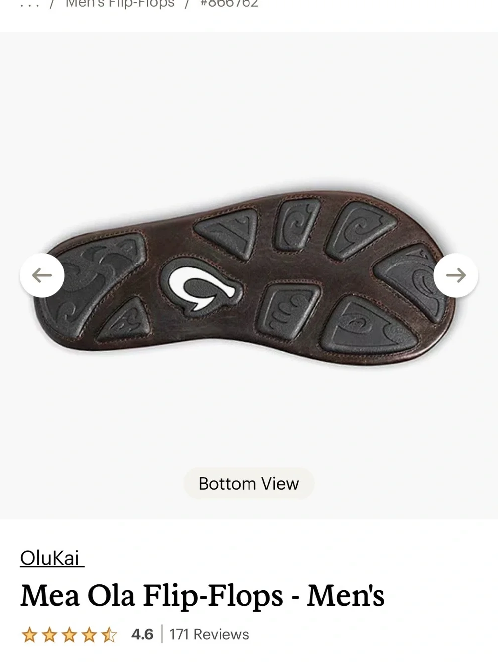 OluKai Mea Ola Dark Brown Leather Thong Sandals